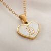 26 Letter Heart-shaped Necklace White Shell Love Clavicle Chain Fashion
