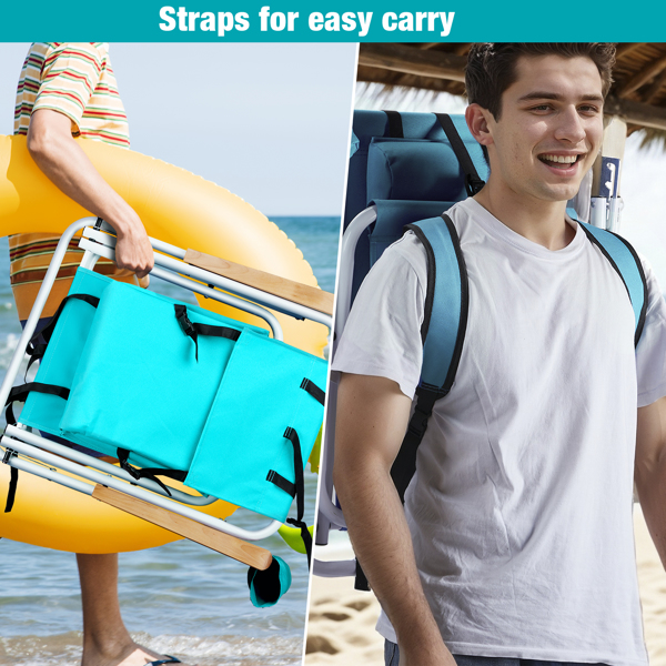 2pcs 23X21.7X31.5in Mint Green Beach Chair