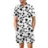 2Pcs Printed Beach Shirt Summer Suit Loose Lapel Button Top 2Pcs Printed Beach Shirt Summer Suit Loose Lapel Button Top
