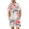 2Pcs Printed Beach Shirt Summer Suit Loose Lapel Button Top 2Pcs Printed Beach Shirt Summer Suit Loose Lapel Button Top