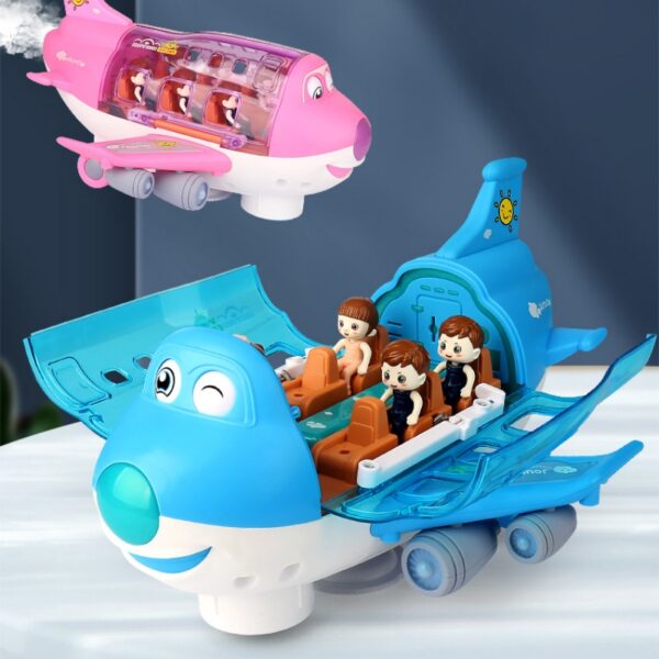 360 Rotating Electric Plane Airplane Toys for Kids Bump and Go Action