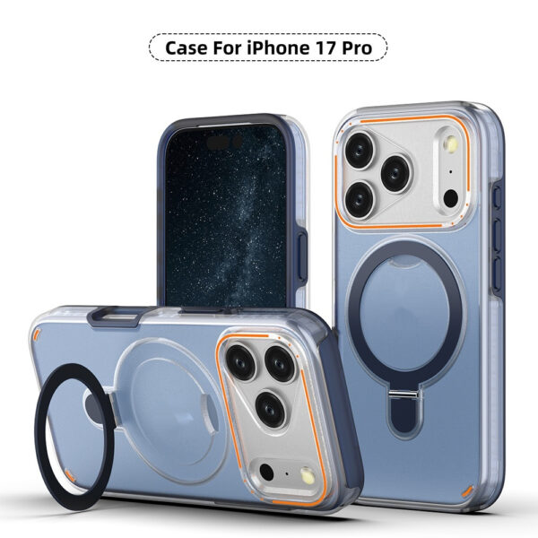360 Rotation Stand Holder Magnetic Matte Phone Case for I-phone 17 Pro