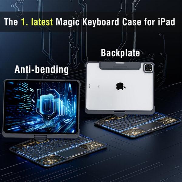 360 Swivel Keyboard Clear Case for iPad Smart Trackpad