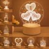 3D Lamp Acrylic USB LED Night Lights Neon Sign Xmas Home Decorations