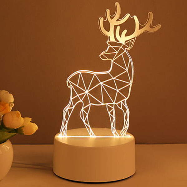 3D Lamp Acrylic USB LED Night Lights Neon Sign Xmas Home Decorations