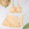 3pcs Beach Bikini with Hip-hugging Skirt Fashion Ruffle Design Swimsuit 3pcs Beach Bikini with Hip-hugging Skirt Fashion Ruffle Design Swimsuit