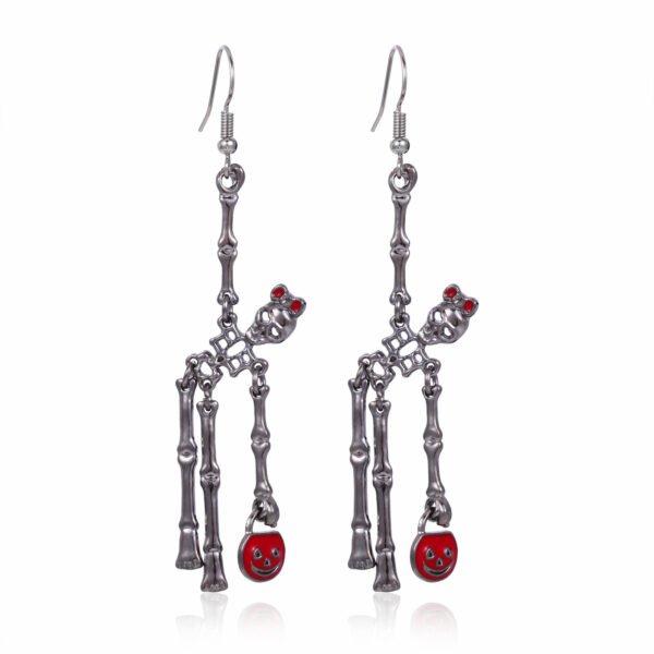 3pcs Halloween Skeleton Earrings and Necklace Set Creative Retro