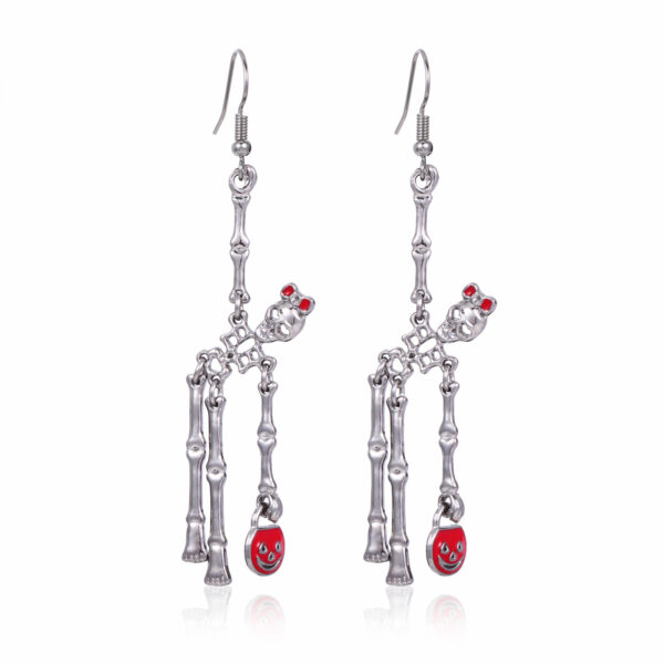 3pcs Halloween Skeleton Earrings and Necklace Set Creative Retro