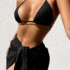 3pcs Halterneck Swimsuit Set Beach Solid Color Sexy Backless Bikini 3pcs Halterneck Swimsuit Set Beach Solid Color Sexy Backless Bikini