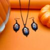 3pcs Vintage Halloween Tree of Life and Witch Necklace Set