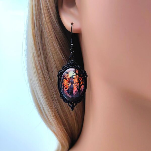 3pcs Vintage Halloween Tree of Life and Witch Necklace Set