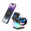 4 in 1 Rotatable Colorful Lighting Wireless Charger Stand for Phone 15 4 in 1 Rotatable Colorful Lighting Wireless Charger Stand for Phone 15