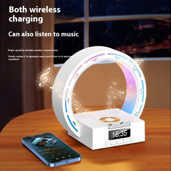 4 in 1 Wireless Bluetooth-compatible Speaker Charging Pad Bedside Lamp 4 in 1 Wireless Bluetooth-compatible Speaker Charging Pad Bedside Lamp