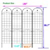 4 Pack Metal Garden Trellis for Climbing Plants Outdoor Netting 4 Pack Metal Garden Trellis for Climbing Plants Outdoor Netting