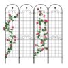 4 Pack Metal Garden Trellis for Climbing Plants Outdoor Netting 4 Pack Metal Garden Trellis for Climbing Plants Outdoor Netting