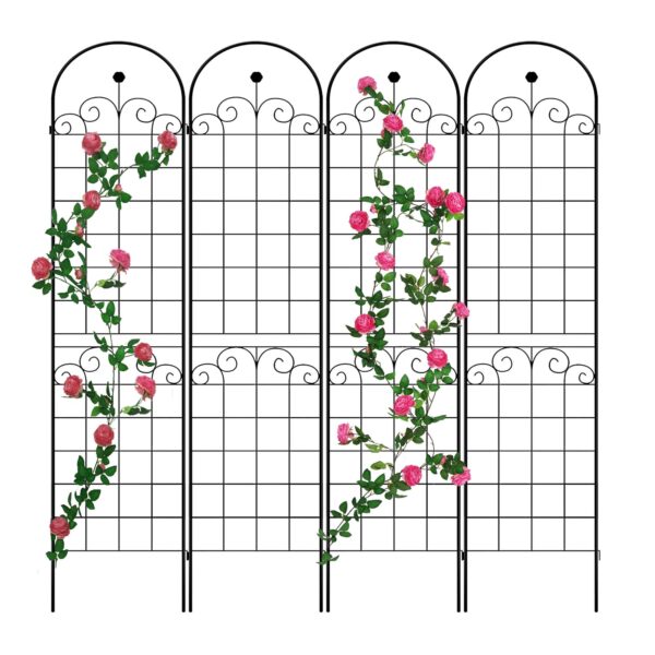 4 Pack Metal Garden Trellis for Climbing Plants Outdoor Netting 4 Pack Metal Garden Trellis for Climbing Plants Outdoor Netting
