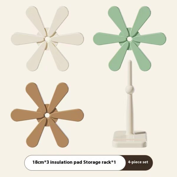 4pcs Silicone Mat Dishes Insulation Pad Tree Shape Trivet Set Coaster