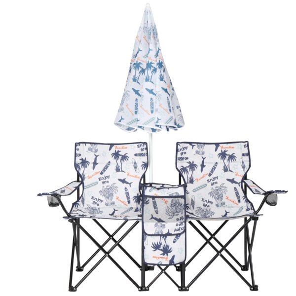 59x19.6x31in Coconut Tree Pattern Fishing Chair with Parasol Camping 59x19.6x31in Coconut Tree Pattern Fishing Chair with Parasol Camping