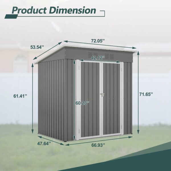 6'x4' Outdoor Metal Storage Shed for Garden Tools Lockable Door 6'x4' Outdoor Metal Storage Shed for Garden Tools Lockable Door