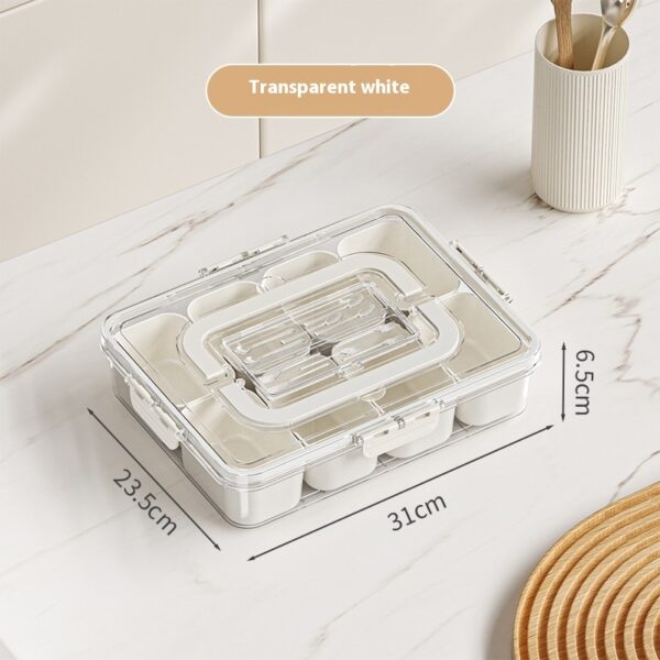 8 Grids Divided Serving Tray Fruits Snack Box Organizer Food Storage