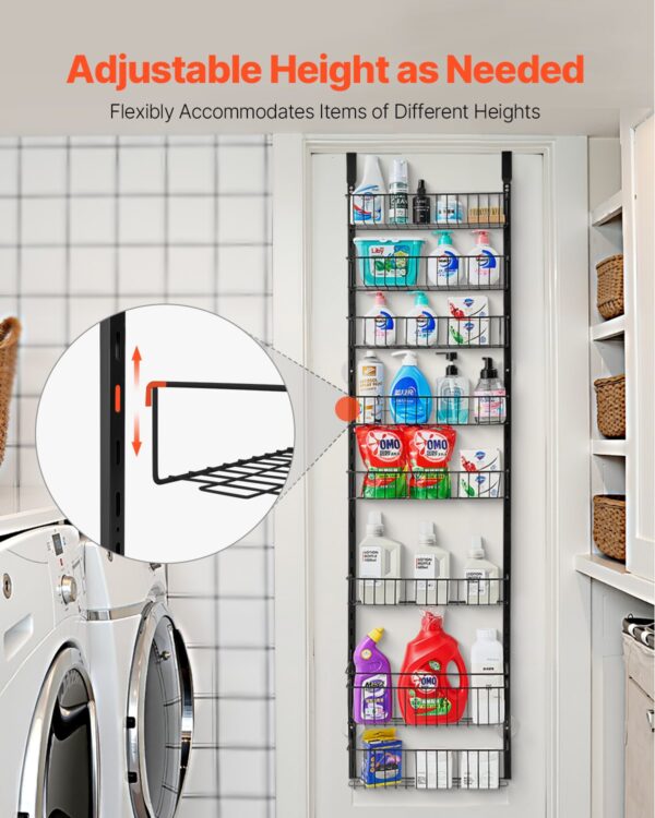 8-Tier Over the Door Pantry Organizer Hanging Storage Rack Adjustable 8-Tier Over the Door Pantry Organizer Hanging Storage Rack Adjustable