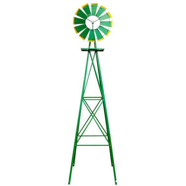 8FT Weather Resistant Yard Garden Windmill Green 8FT Weather Resistant Yard Garden Windmill Green