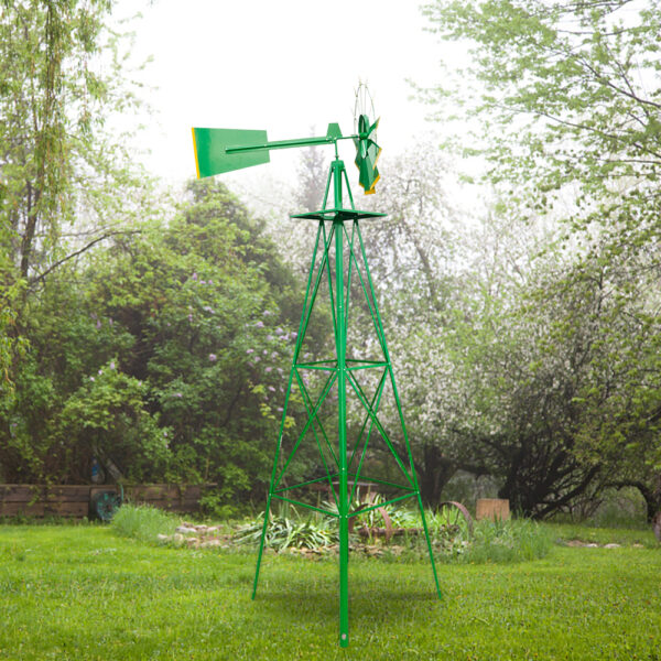 8FT Weather Resistant Yard Garden Windmill Green 8FT Weather Resistant Yard Garden Windmill Green