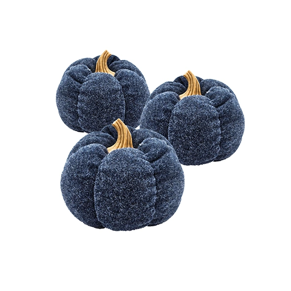 A Set of 3 Deep Blue Pumpkin Decorations A Set of 3 Deep Blue Pumpkin Decorations