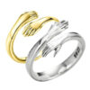 Alloy Simple Hands Hug Ring Opening Adjustable Jewelry Alloy Simple Hands Hug Ring Opening Adjustable Jewelry