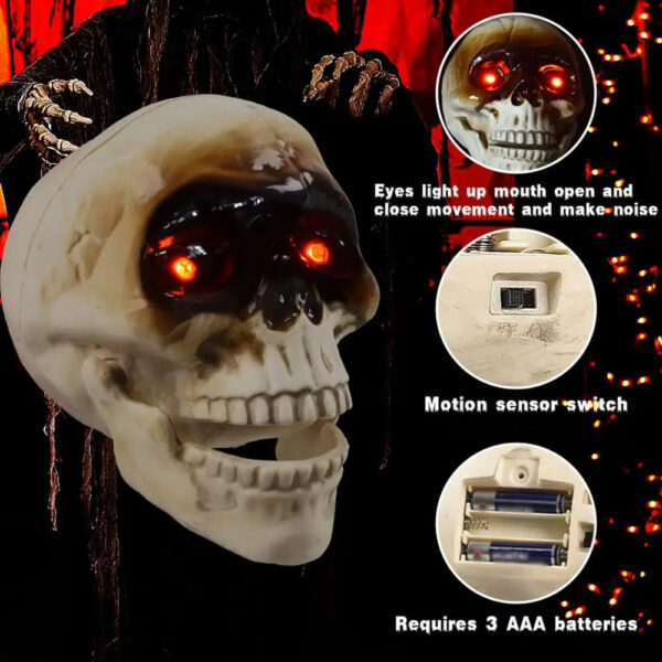 Animated Floating Skeleton Decorations Realistic Halloween Skull Heads Animated Floating Skeleton Decorations Realistic Halloween Skull Heads