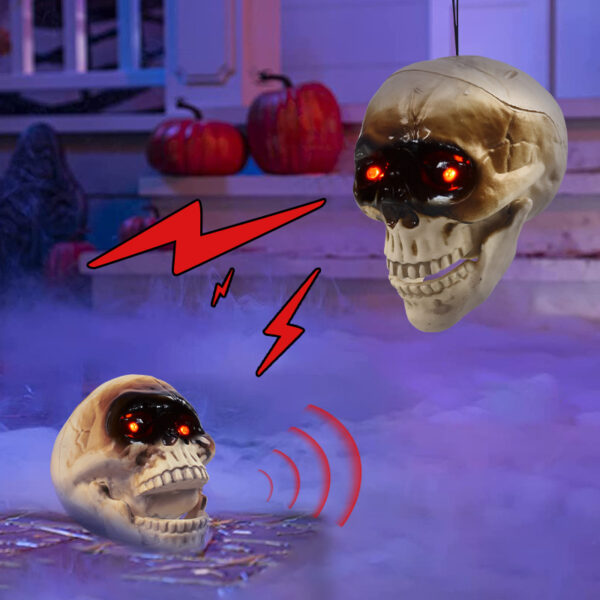 Animated Floating Skeleton Decorations Realistic Halloween Skull Heads Animated Floating Skeleton Decorations Realistic Halloween Skull Heads