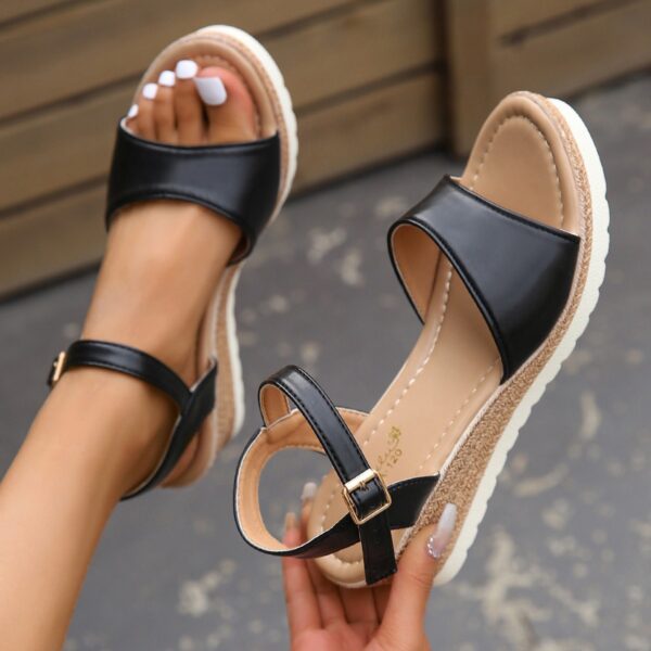 Ankle Buckle Wedges Sandals for Women Summer Platform Shoes