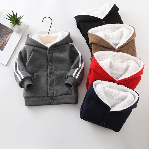 Autumn and Winter Children's Cardigan Jacket Lamb Velvet Sweater