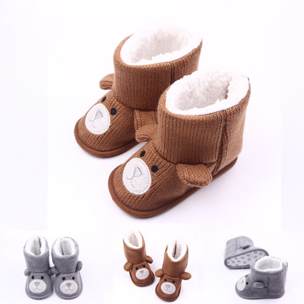 Autumn Winter Bear Knitting Plus Baby Shoes Toddler Boots 1734
