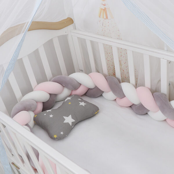 Baby Bumper Bed Braid Knot Pillow Cushion for Infant Cuna Bebe Lit Crib