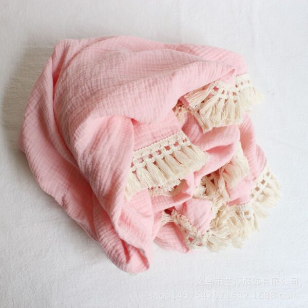 Baby Cotton Double Yarn Tassel Bath Towel Baby Cotton Double Yarn Tassel Bath Towel