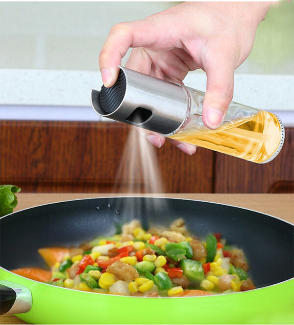 BBQ Healthy Kitchen Cooking Oil Vinegar Spray Bottle Push Type