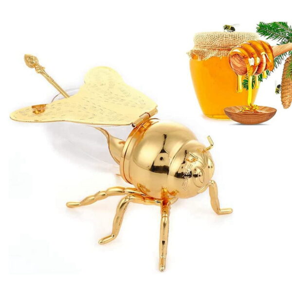 Bee Shaped Honey Jar with Spoon Versatile Novelty Container Condiment