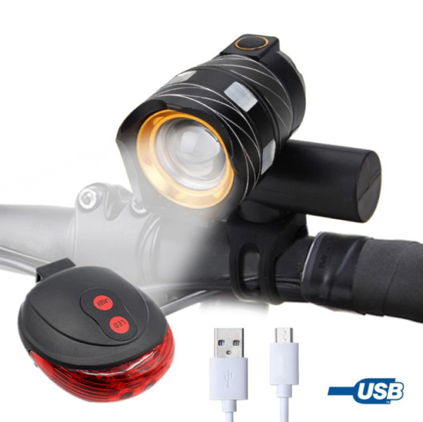 Bicycle USB Light Highlight Warning Mountain Bike Headlights Charging