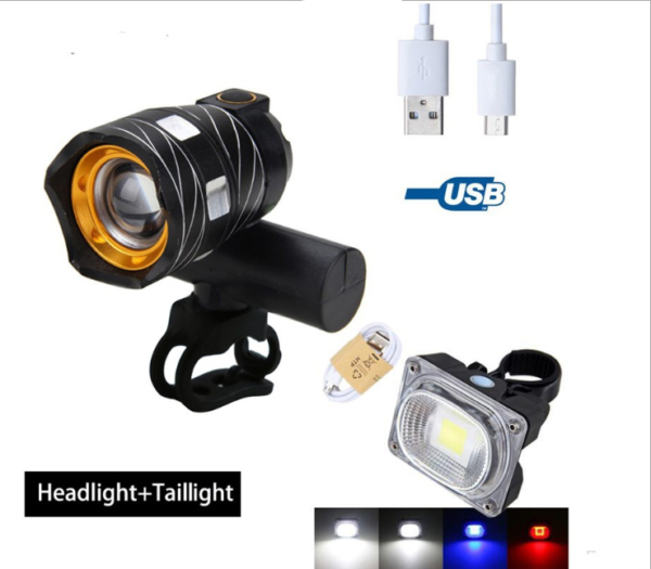 Bicycle USB Light Highlight Warning Mountain Bike Headlights Charging
