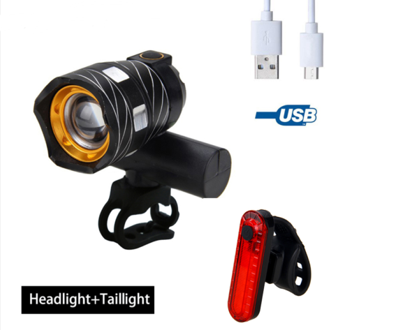 Bicycle USB Light Highlight Warning Mountain Bike Headlights Charging