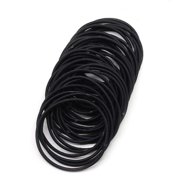 Black Elastic Hair Bands Ponytail Holder Head Rope Ties Hats Styling