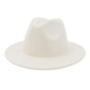Black Minimalist Woolen Flat Brimmed Jazz Hat with Large Brim