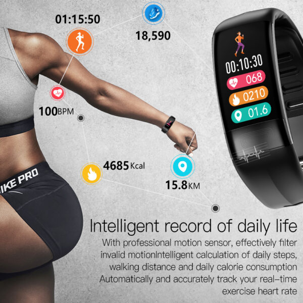 Body Temperature Smart Bracelet ECG Heart Rate Blood Pressure Oxygen