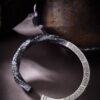 Bracelet Men's 99 Foot Silver Mobius Ring with Loop Pattern
