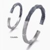 Bracelet Men's 99 Foot Silver Mobius Ring with Loop Pattern