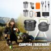 Camping Cookware Kit Outdoor Cooking Set Aluminum Equipment Pot Travel Camping Cookware Kit Outdoor Cooking Set Aluminum Equipment Pot Travel
