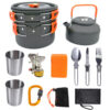 Camping Cookware Kit Outdoor Cooking Set Aluminum Equipment Pot Travel Camping Cookware Kit Outdoor Cooking Set Aluminum Equipment Pot Travel