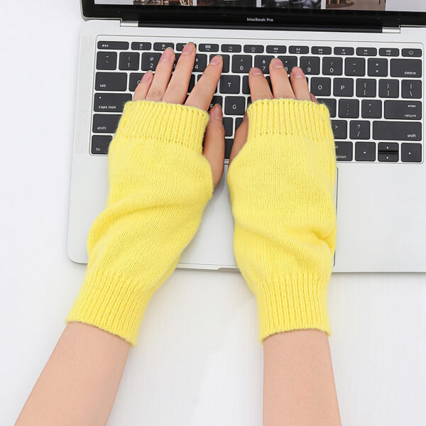 Candy Color Fluorescent Knit Short Solid Halloween Gloves Arm Warmer Candy Color Fluorescent Knit Short Solid Halloween Gloves Arm Warmer