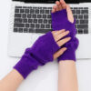 Candy Color Fluorescent Knit Short Solid Halloween Gloves Arm Warmer Candy Color Fluorescent Knit Short Solid Halloween Gloves Arm Warmer